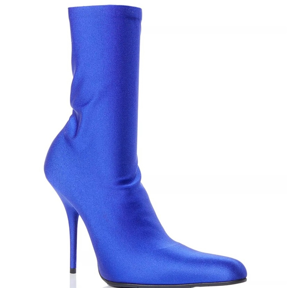 Balenciaga Round Toe Shiny Knit Booties